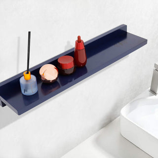 30" Blue Wireless Charging Shelf and Frameless Mirror Set