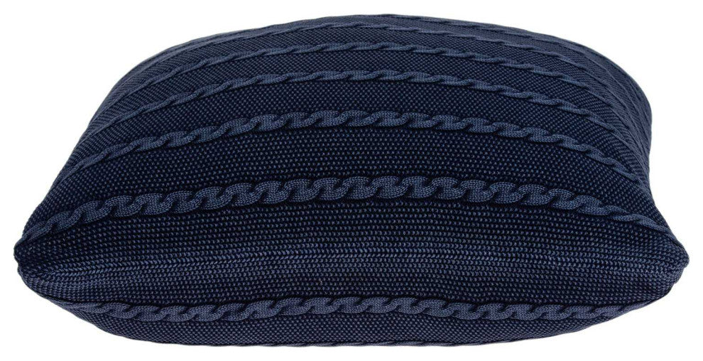 18" X 5" X 18" Transitional Blue Pillow Cover With Poly Insert
