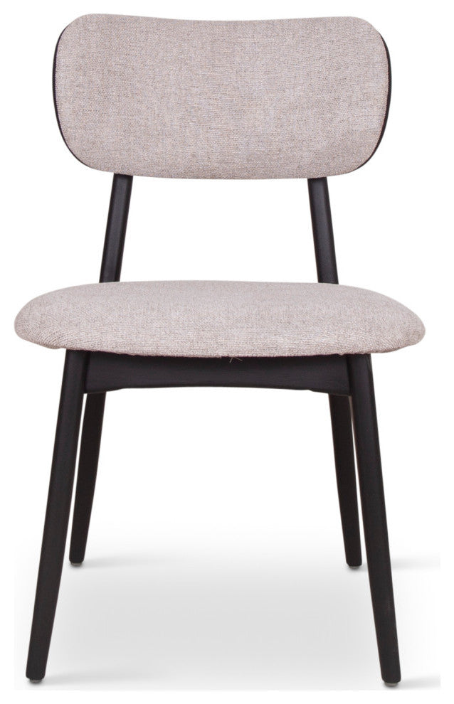 Claudia Side Chair, Set of 2, Harvest Jute Upholstery, Ebano