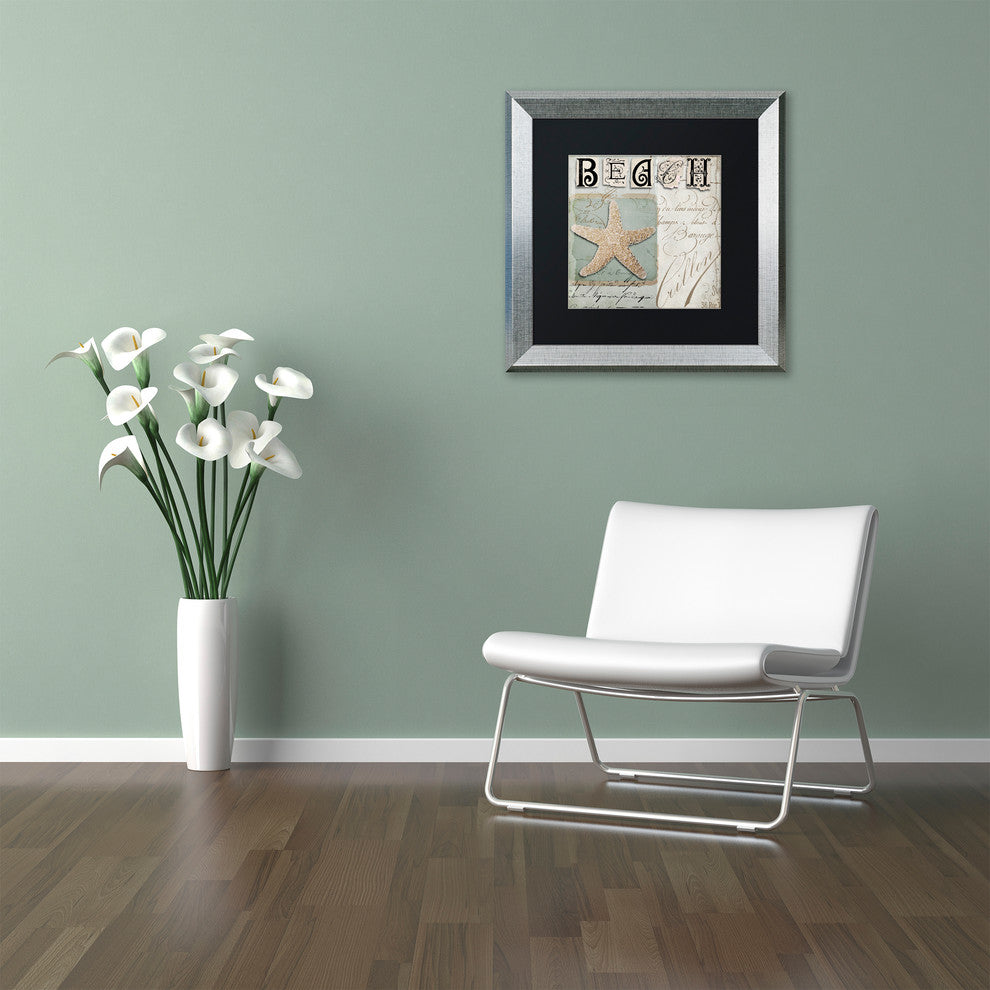 Color Bakery 'Beach Book II' Matted Framed Art, Silver Frame, Black Mat, 11x11
