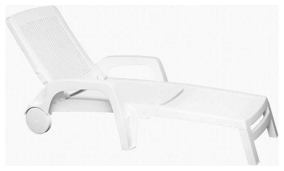 Miami Folding Lounge Chair, White