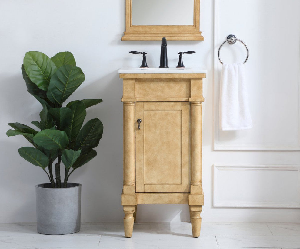Elegant VF13018AB 18"Single Bathroom Vanity, Antique Beige