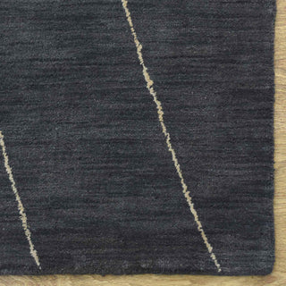 HAND KNOTTED LOOM WOOL ECO-FRIENDLY AREA RUGS - Rectangle, Charcoal, Geometric