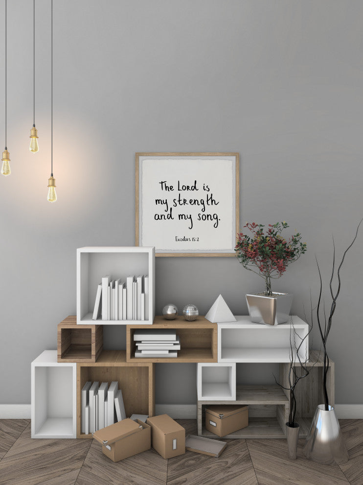 "The Lord Is My Strength" Framed Painting Print, 32x32
