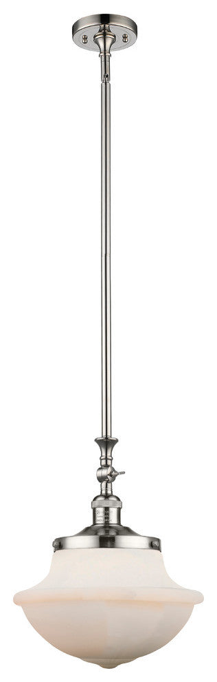 Large Oxford 1-Light Mini Pendant, Polished Nickel, Matte White