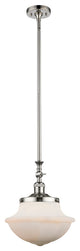 Large Oxford 1-Light Mini Pendant, Polished Nickel, Matte White