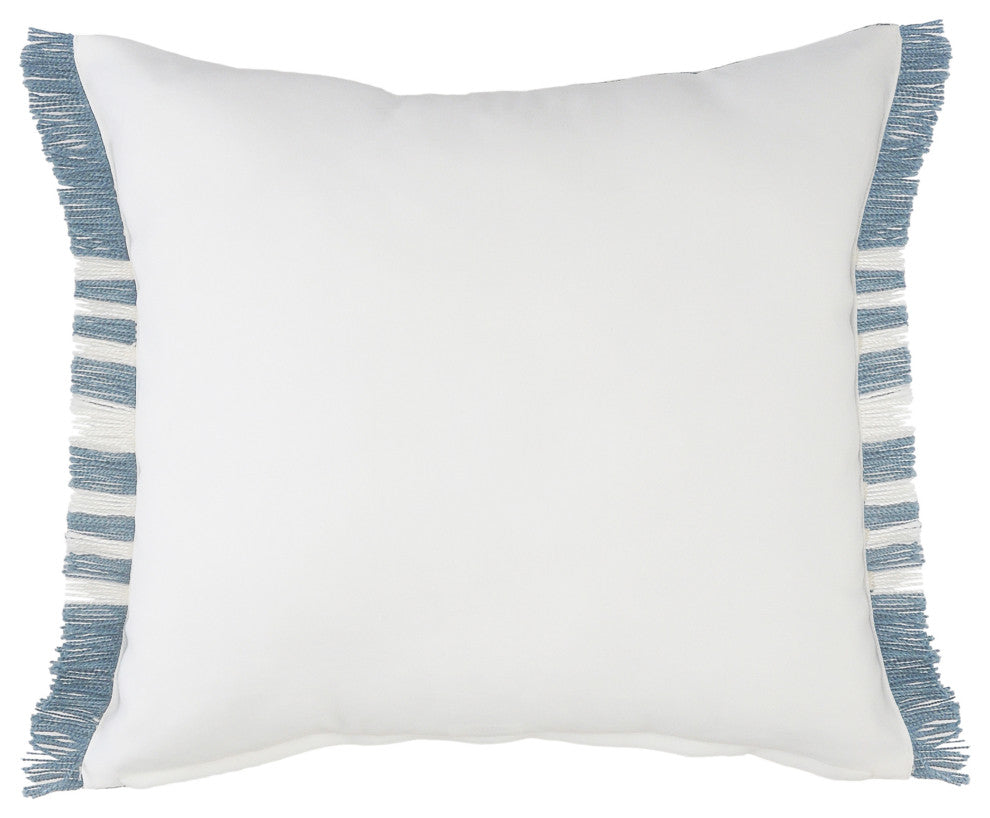 Centered Stripes Woven Throw Pillow with Fringe