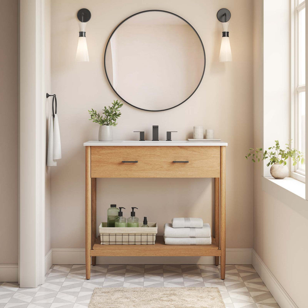 Zaire 36" Bathroom Vanity - Natural White