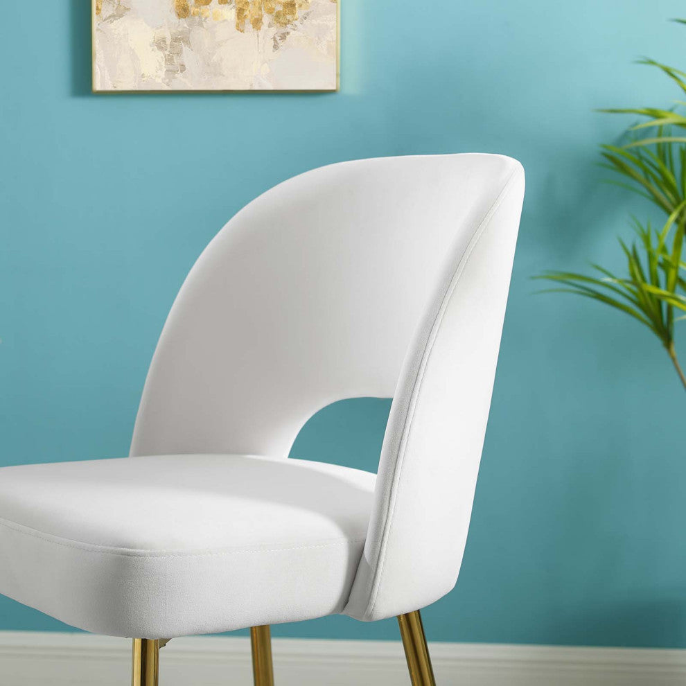 Rouse Performance Velvet Bar Stool-White