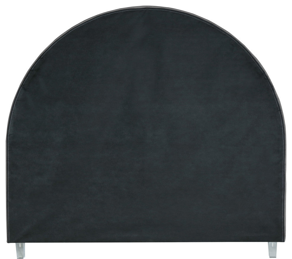 Rainbow Velvet Upholstered Bed, Gray, King