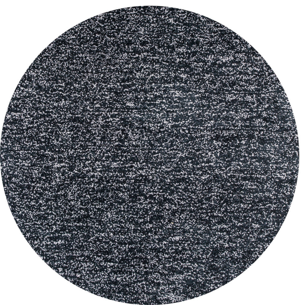KAS Bliss 1583 Black Heather Shag Area Rug, 6' Round