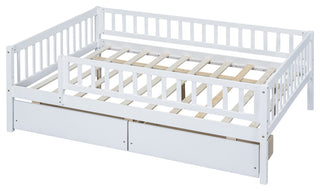 Gewnee Wood Full Size Daybed  with Two Drawers in White