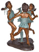 Three Girls Dancing Around Water Fountain Bronze Statue - Size: 35" x 24" x 38