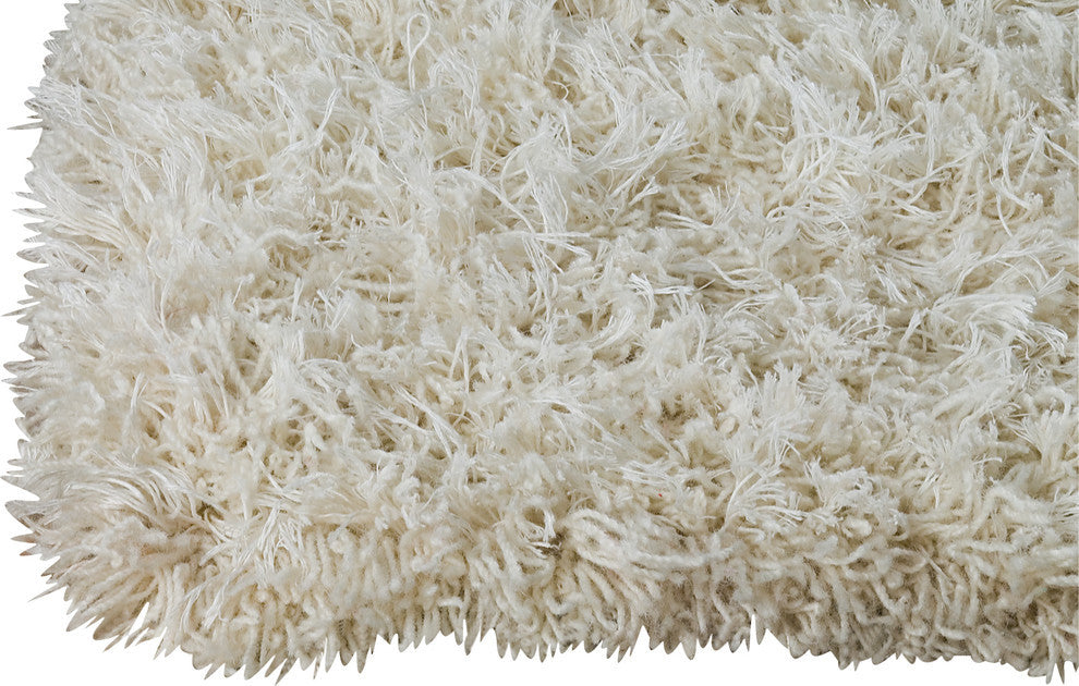 Hand Knotted White New Zealand Wool Area Rug