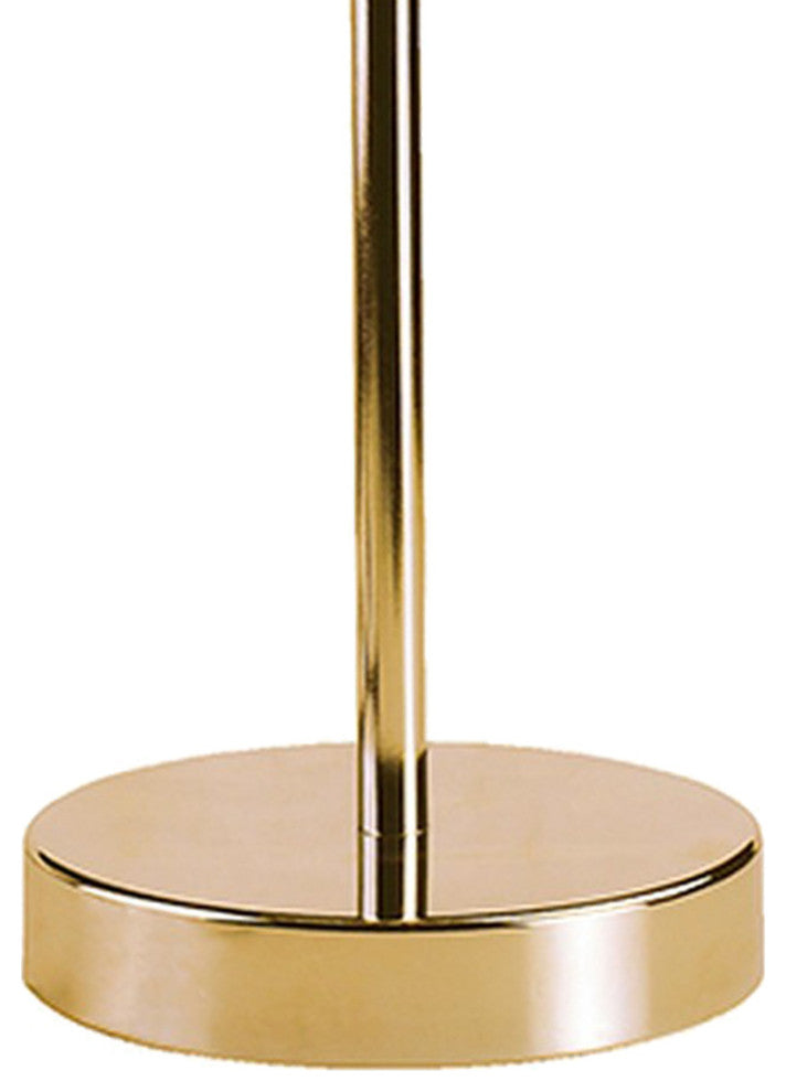 Benzara BM240890 Metal Stalk Design Table Lamp With Hanging Crystals Shade, Gold