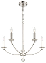 Mila 5-Light Chandelier, Polished Nickel