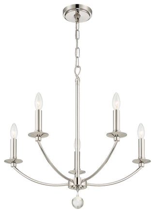 Mila 5-Light Chandelier, Polished Nickel