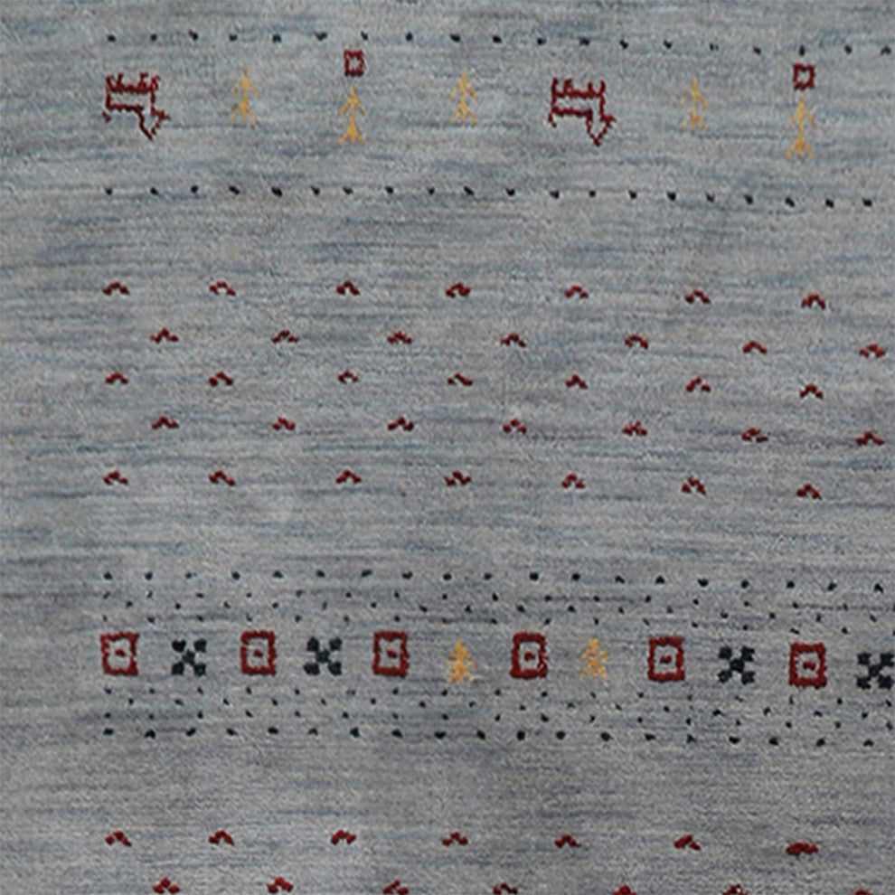 Hand Knotted Loom Wool Area Rug Contemporary, [Rectangle] 8'x10'