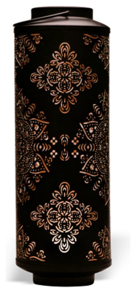 Cylindrical Metal Hanging Lantern