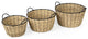 Set of Three Metal and Wicker Storage Baskets