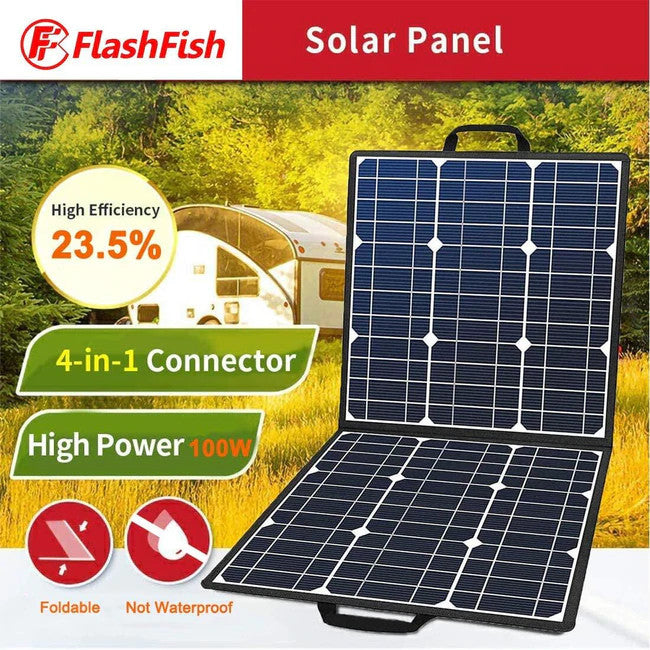 FlashfishFoldable Solar Charger 5V Usb 18V Dc Compatible With Portable Generator