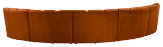 Infinity Channel Tufted Velvet Modular Chair, Cognac, 5 Piece