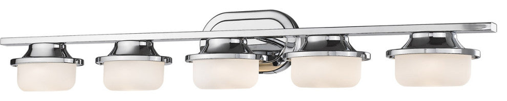 Zlite 1917-5V-CH-LED 5-Light Vanity, Matte Opal