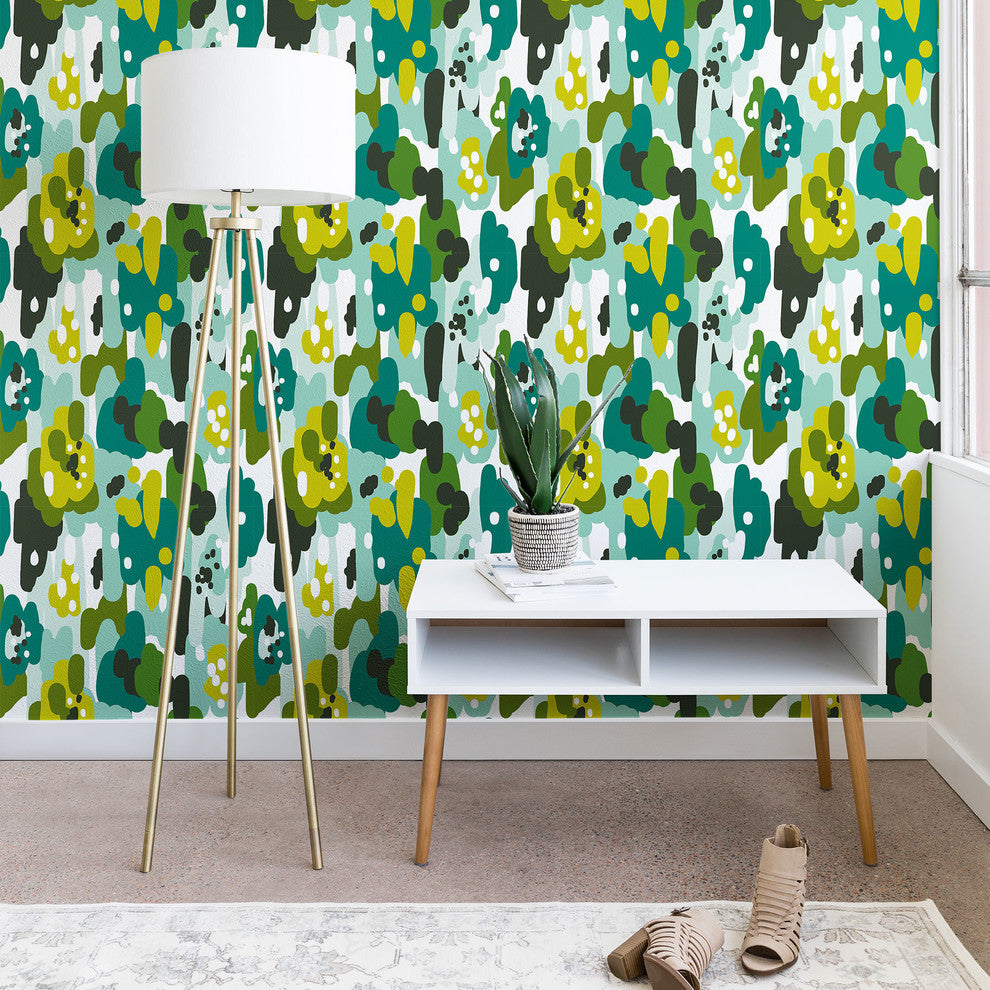 Deny Designs Heather Dutton Painted Camo Wallpaper, Green, 2'x4'