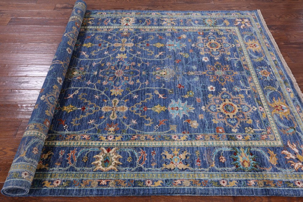 5' 9" X 7' 8" Persian Tabriz Hand Knotted Wool Rug Q7621