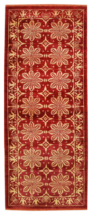 Red Transitional All Over Turkish Knot Area Rug