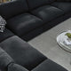 Commix Down Filled Overstuffed Boucle Fabric 6-Piece Sectional Sofa, Black