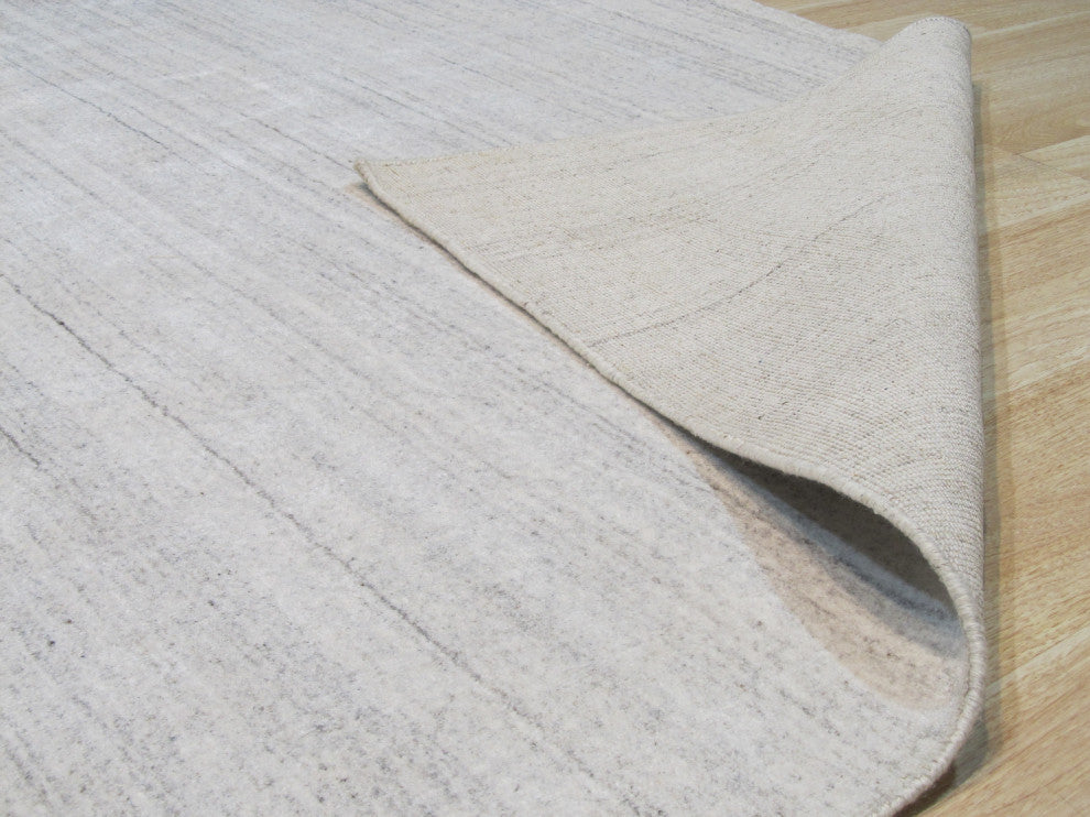 EORC Ivory Handmade Wool and Viscose Urban Rug 8'x10'