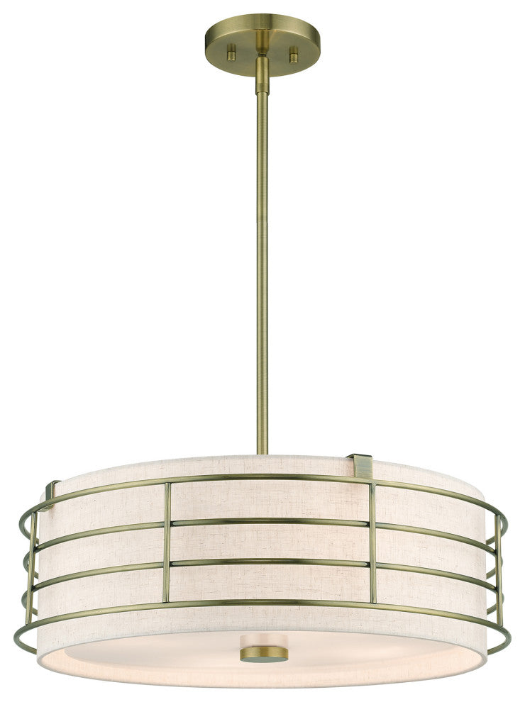 Blanchard 4-Light Antique Brass Pendant Chandelier