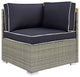 Light Gray Navy Repose Outdoor Patio Corner