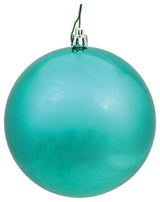Vickerman N593042DSV 12" Teal Shiny Ball Ornament