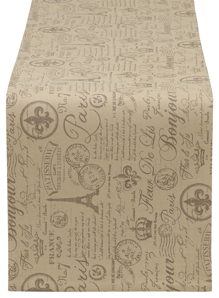 French Flourish Printed Table Runner
