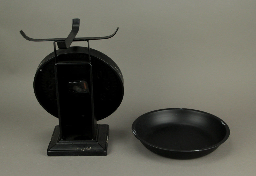Black Metal Vintage Farmhouse Weight Scale Table Clock