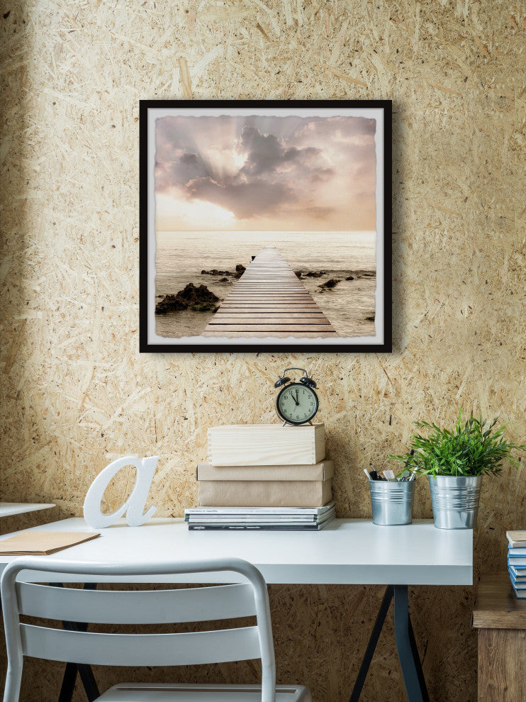 "Enjoy Every Sunset" Framed Painting Print, 12x12