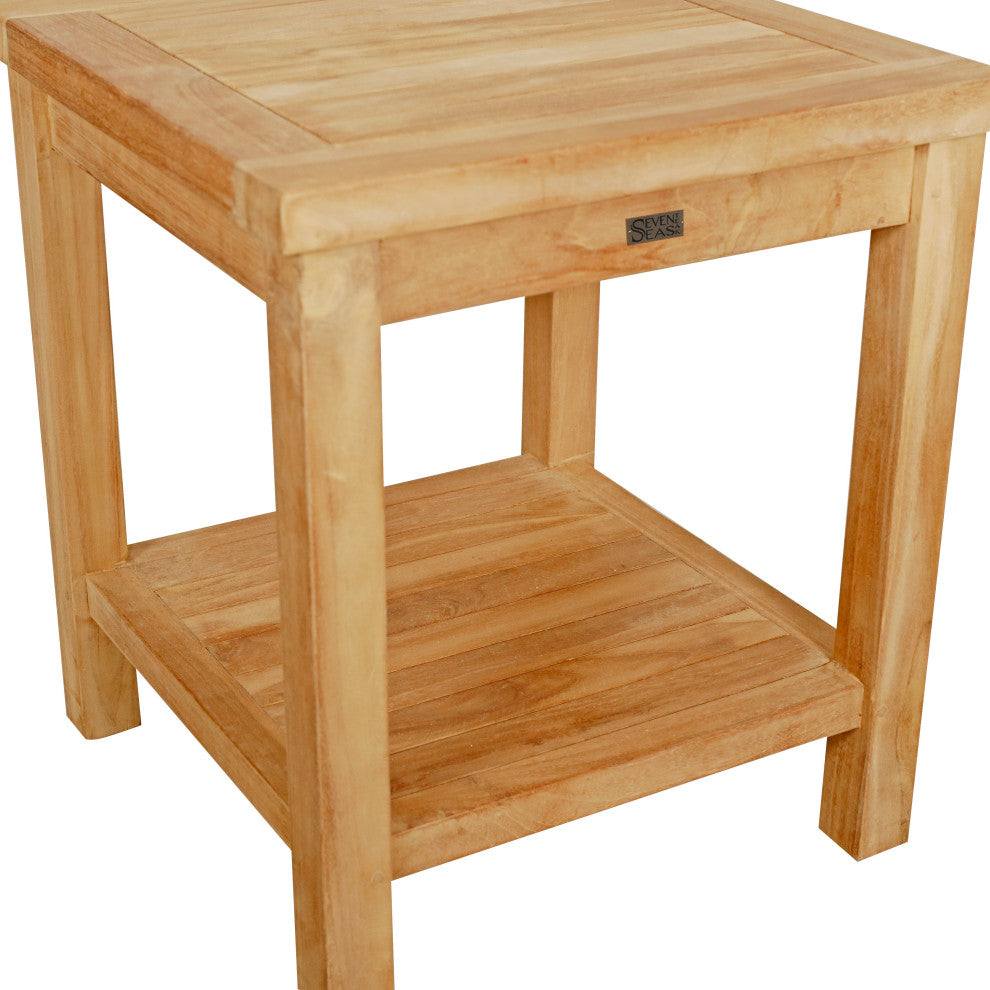 Seven Seas Teak End Table With Shelf