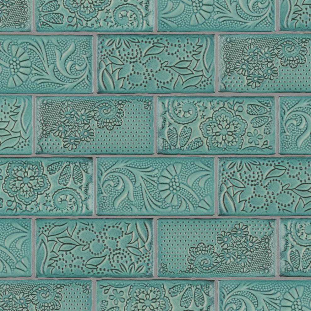 Antic Feelings Ceramic Subway Wall Tile, Lava Verde