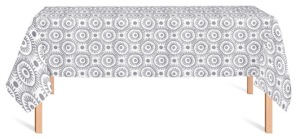 Boho Circles Dark Gray 58x102 Tablecloth