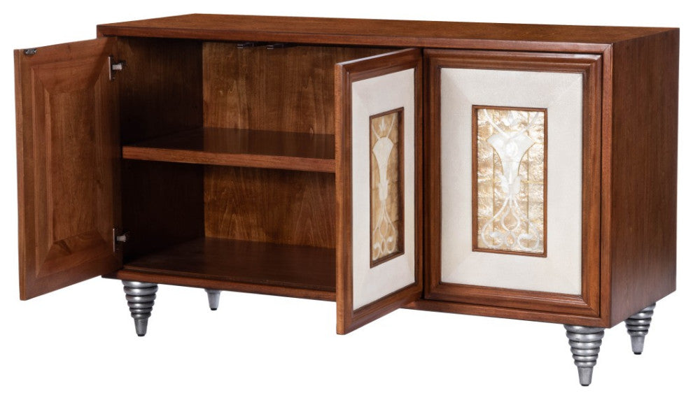 Shelly Leather and Capiz Shell Inlay Sideboard