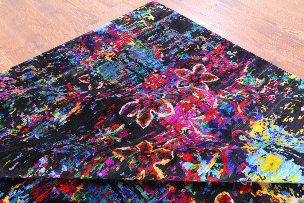 Persian Hand-Knotted Silk Rug 7' 10" X 9' 10" Q6800