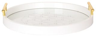 Caspen Round Decorative Tray, White 15.5" Diameter