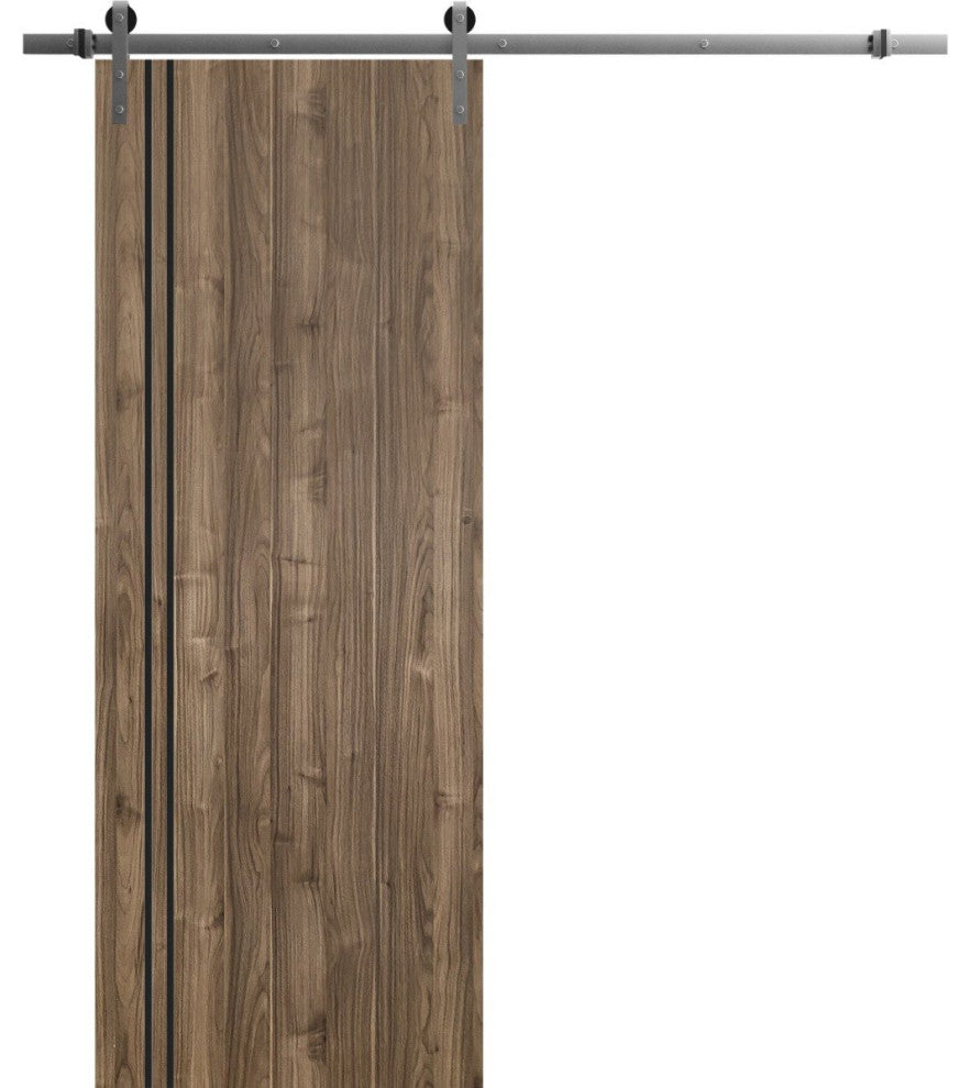 Sturdy Barn Door 42 x 80 | Planum 0016 Walnut with  | 8FT