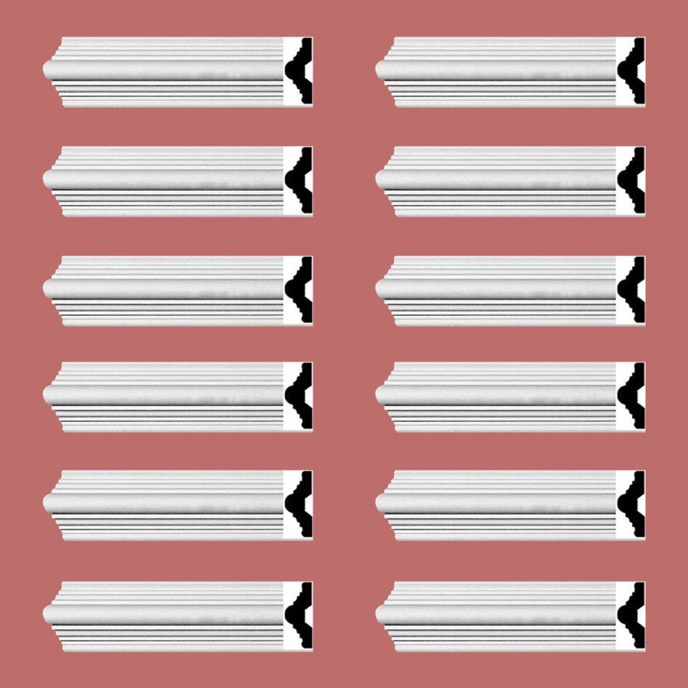 Crown Molding White Urethane Alden Simple Design 12 Pieces Totaling 1128" Length