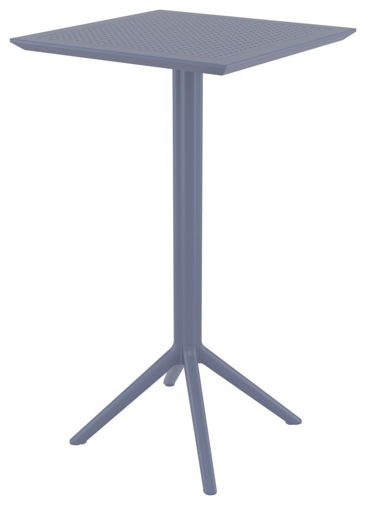 Sky Ares Square Bar Set With 2 Barstools Dark Gray