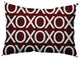 Hugs and Kisses Valentines Decorative Lumbar Pillow, Maroon, 14x20"
