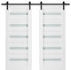 Double Barn Door 72 x 84 Frosted Glass, Quadro 4445 White, 13FT