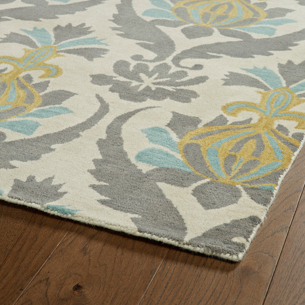 Kaleen Hand-Tufted Melange Ivory Wool Rug, 5''x7''9"